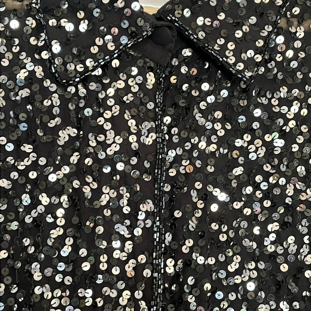Judith Ann Creations Women’s Sequins Jacket Blouse L - Picture 2 of 12